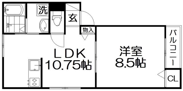 SAN・FLOURISH(1LDK/2階)の間取り写真