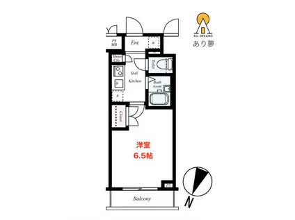 ヴェルト横浜ブライトコート(1K/5階)の間取り写真