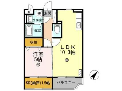 プルミエヴィラ(1SLDK/2階)の間取り写真