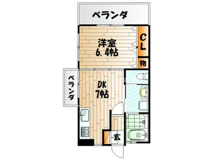 フェルト1113(1DK/3階)の間取り写真