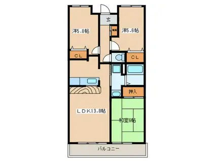 シャルマンドミール(3LDK/2階)の間取り写真