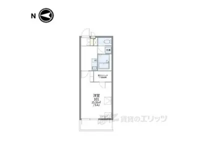 レオパレス ビューヒルズテン(1K/4階)の間取り写真