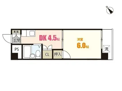 グレイス米田(1DK/3階)の間取り写真