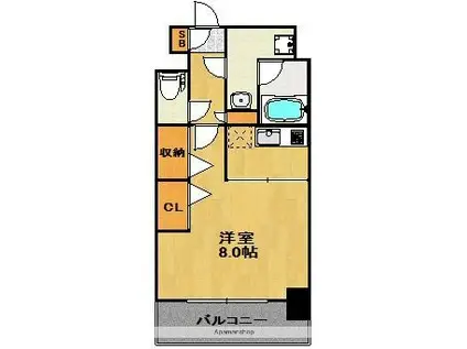 LA FASE VERXEED博多(1K/3階)の間取り写真