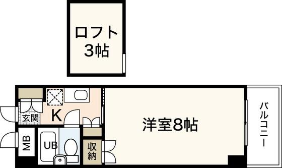 井口クインズコート(1K/3階)の間取り写真