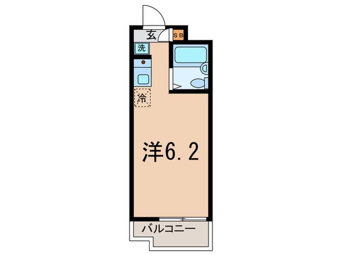 ユーコート上馬(ワンルーム/9階)の間取り写真