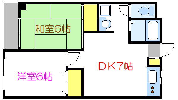 プランドール(2DK/3階)の間取り写真