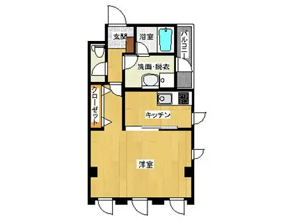 タケダビル(1K/4階)の間取り写真