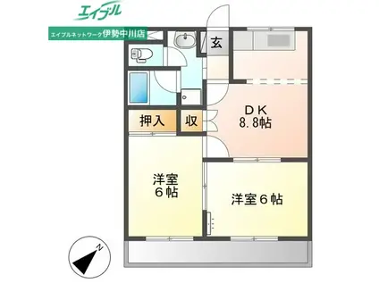 ファーストロード(2DK/2階)の間取り写真