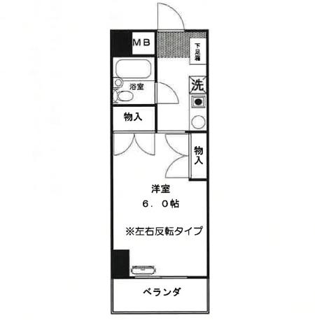プライム中幸(1K/2階)の間取り写真