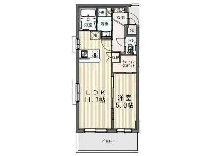 パインハーストコンドミニアム(1LDK/B1階)の間取り写真