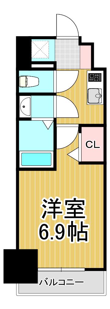 フォーリアライズ尼崎エラン(1K/14階)の間取り写真