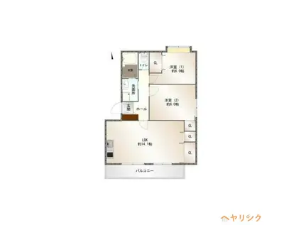 ジーライズ西味鋺A棟(2LDK/2階)の間取り写真