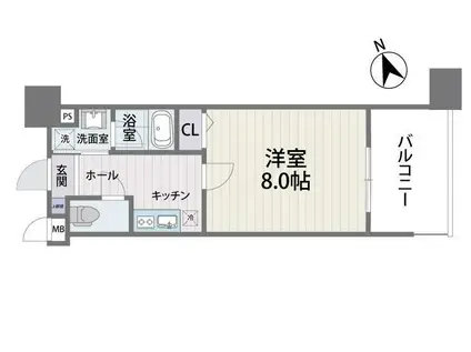 S-FORT福岡県庁前(1K/3階)の間取り写真