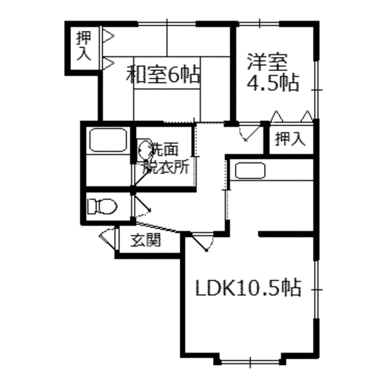 メゾンKNII(2LDK/1階)の間取り写真