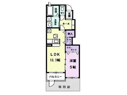 クレア・K(1LDK/1階)の間取り写真