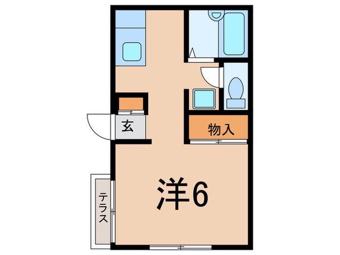 ケンズハウス(ワンルーム/1階)の間取り写真
