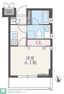 TERRACE FIVE(1K/3階)の間取り写真