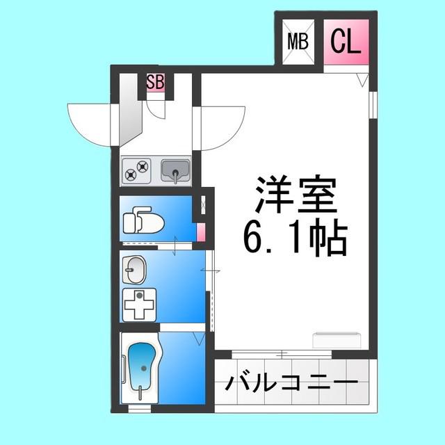 ルミエール栄橋(1K/2階)の間取り写真