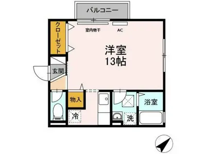 FOREST VALLEY B棟(ワンルーム/2階)の間取り写真