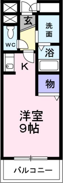 アンソレイエ(ワンルーム/1階)の間取り写真