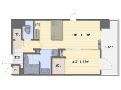 ヴィーブルフィロッソ(1LDK/10階)の間取り写真