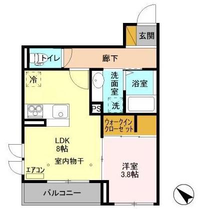 ウィン行徳(1LDK/3階)の間取り写真