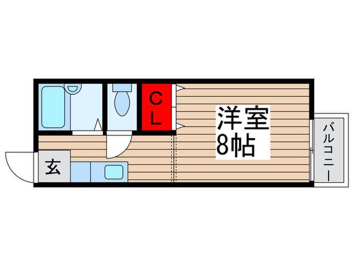 マローブルー北小金(ワンルーム/1階)の間取り写真