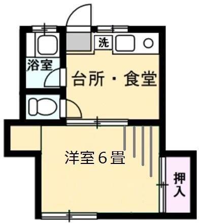 鈴鹿ハイツ(1DK/1階)の間取り写真