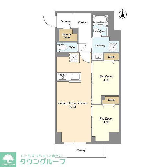 ドゥーエ尾久(2LDK/7階)の間取り写真