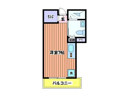 B CITY APARTMENT TACHIKAWATAPP(ワンルーム/3階)の間取り写真