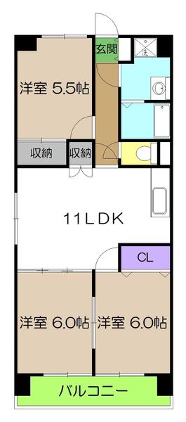 セーブ大谷(3LDK/2階)の間取り写真