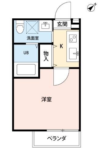 アットリラ行徳(1K/2階)の間取り写真