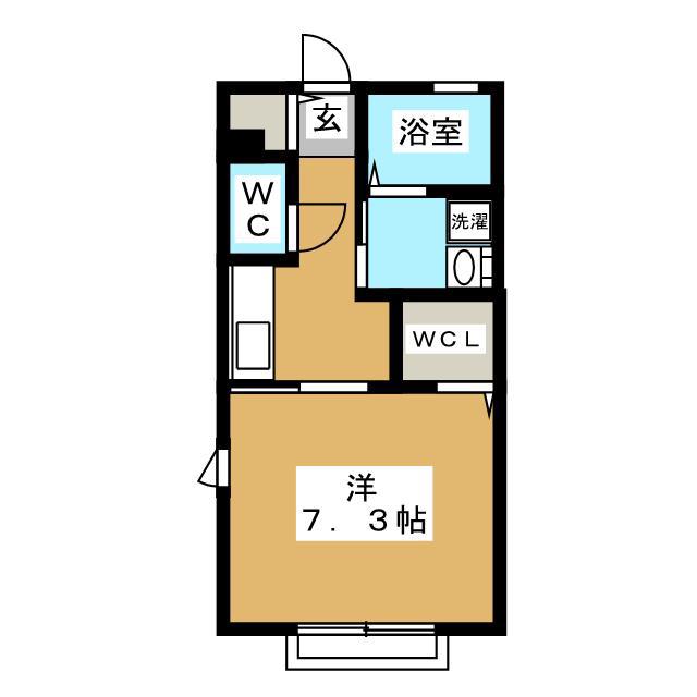 シティハイム蘭(1K/1階)の間取り写真