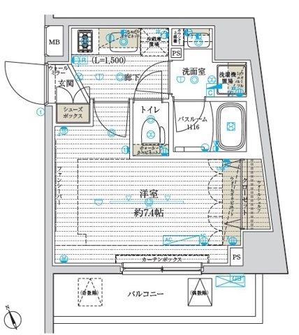 ブライズ南砂(1K/6階)の間取り写真