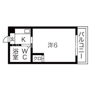 BULK COURT(ワンルーム/3階)の間取り写真