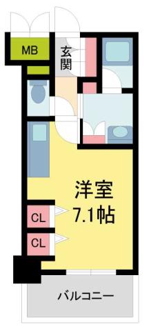 ジオエント西宮北口(ワンルーム/10階)の間取り写真
