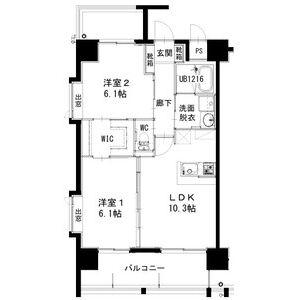 ヒルクレスト片野グランデI(2LDK/7階)の間取り写真