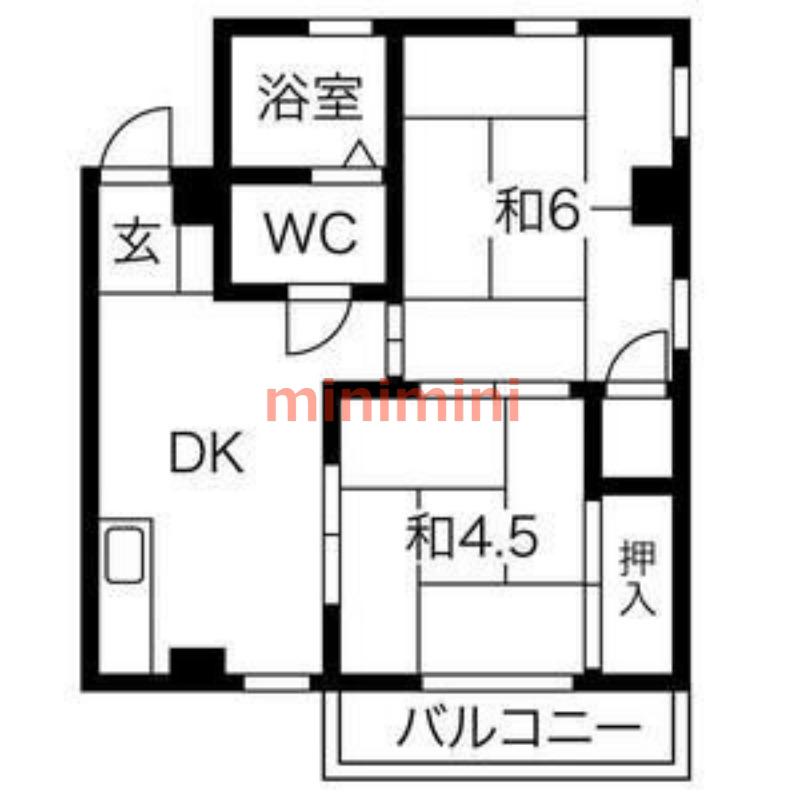 新和ビル(2DK/4階)の間取り写真