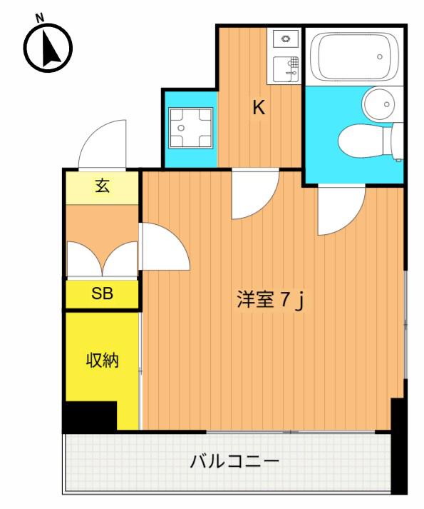 メゾンサンテ(1K/2階)の間取り写真