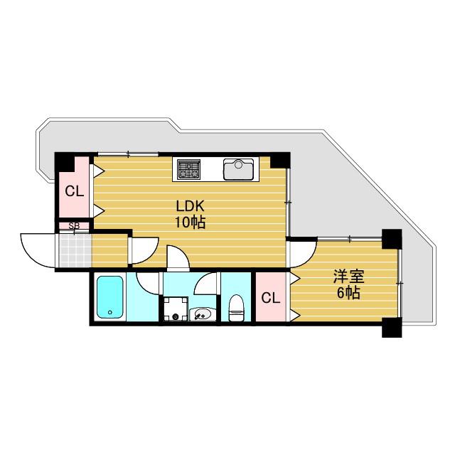 大建コーポ上新庄(1LDK/4階)の間取り写真
