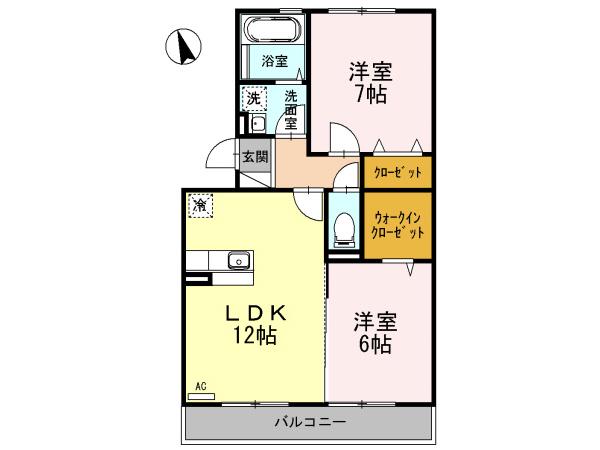サンガーデニア(2LDK/3階)の間取り写真