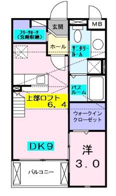 カーサグランデ A・N(1LDK/2階)の間取り写真