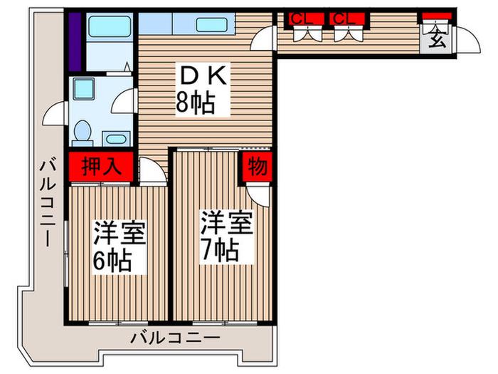 メゾンセレステ(2DK/4階)の間取り写真