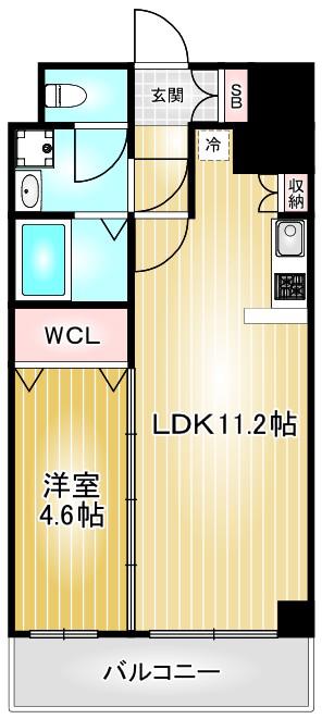 フォレシティ新栄(1LDK/8階)の間取り写真