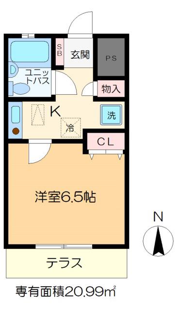 グランシャレー島根I(1K/1階)の間取り写真