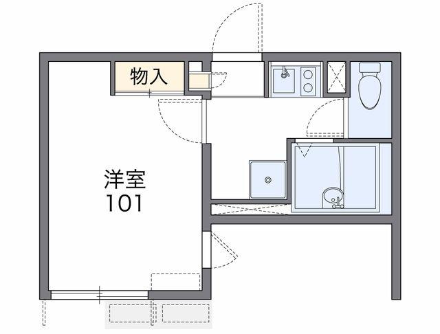 レオネクスト川端III(1K/1階)の間取り写真
