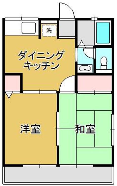 フローレンス若葉(2DK/1階)の間取り写真
