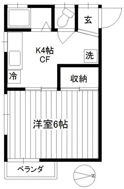 サンロイヤル早稲田(1K/2階)の間取り写真