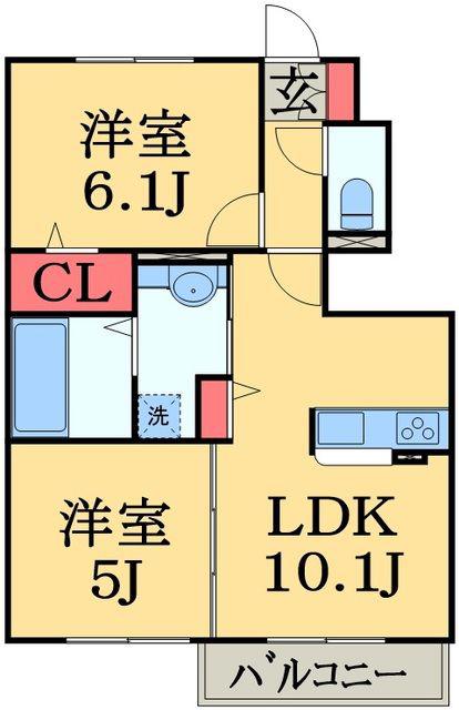レジデンス・トロワ(2LDK/1階)の間取り写真